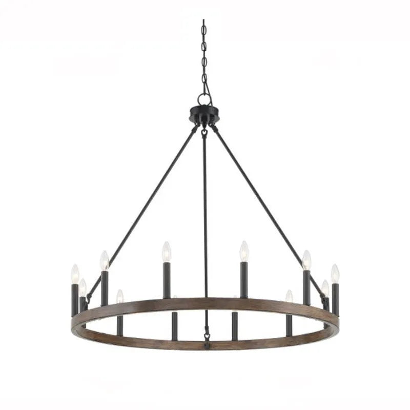 Multi-Head Candle Design Round Industrial Chandelier