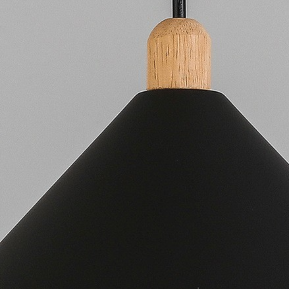 Black Cone-Shaped Shade Dining Room Pendant Light