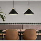 Black Cone-Shaped Shade Dining Room Pendant Light