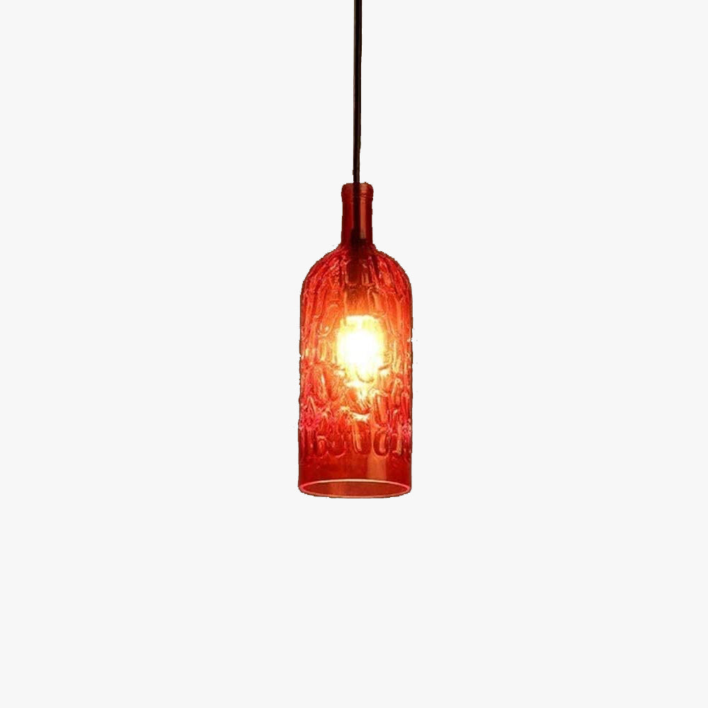 Colorful Glass Bottle Shape Bar Pendant Light