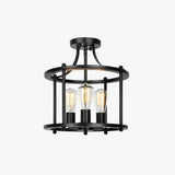 Cylindrical Frame Black Industrial Pendant Light