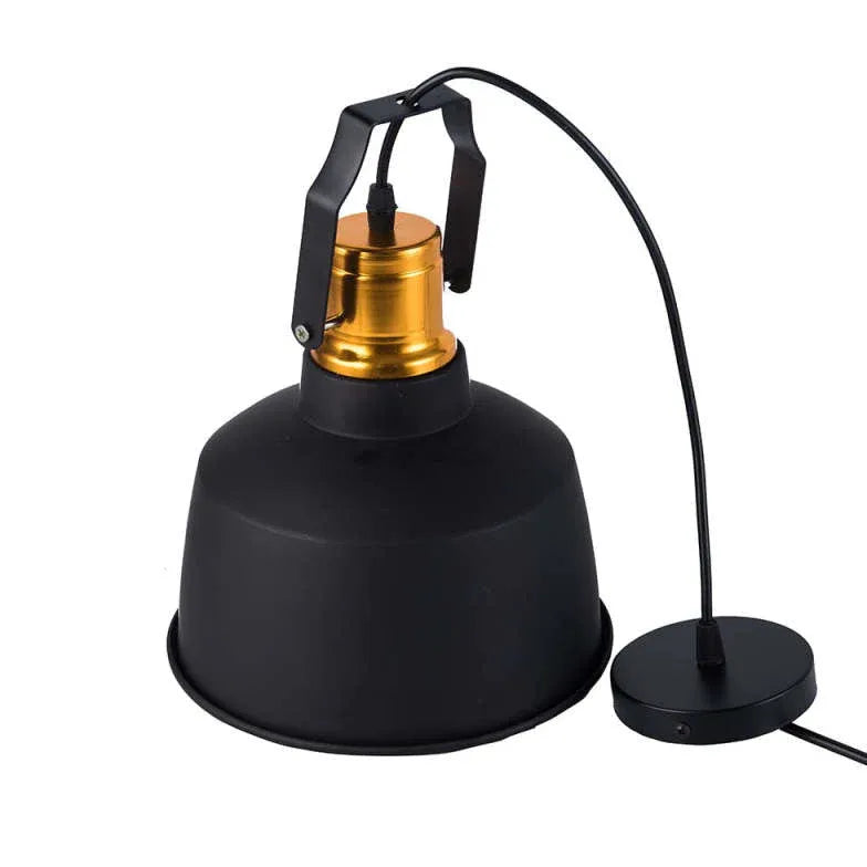 Black Shade with Gold Interior Industrial Pendant Light