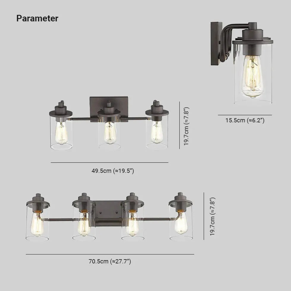 Black Bathroom Wall Light Industrial