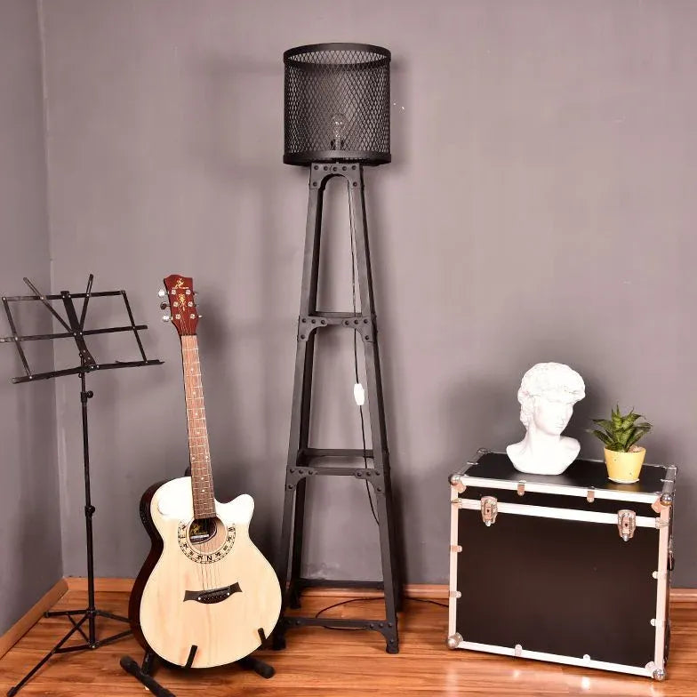 Mesh Lantern Style Four-Legged Floor Lamp