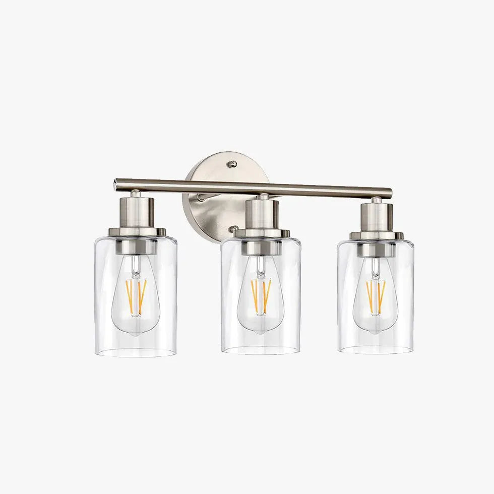 Nickel Vintage Glass Bathroom Wall Lights