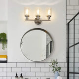 Nickel Vintage Glass Bathroom Wall Lights