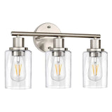 Nickel Vintage Glass Bathroom Wall Lights