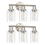 Nickel Vintage Glass Bathroom Wall Lights