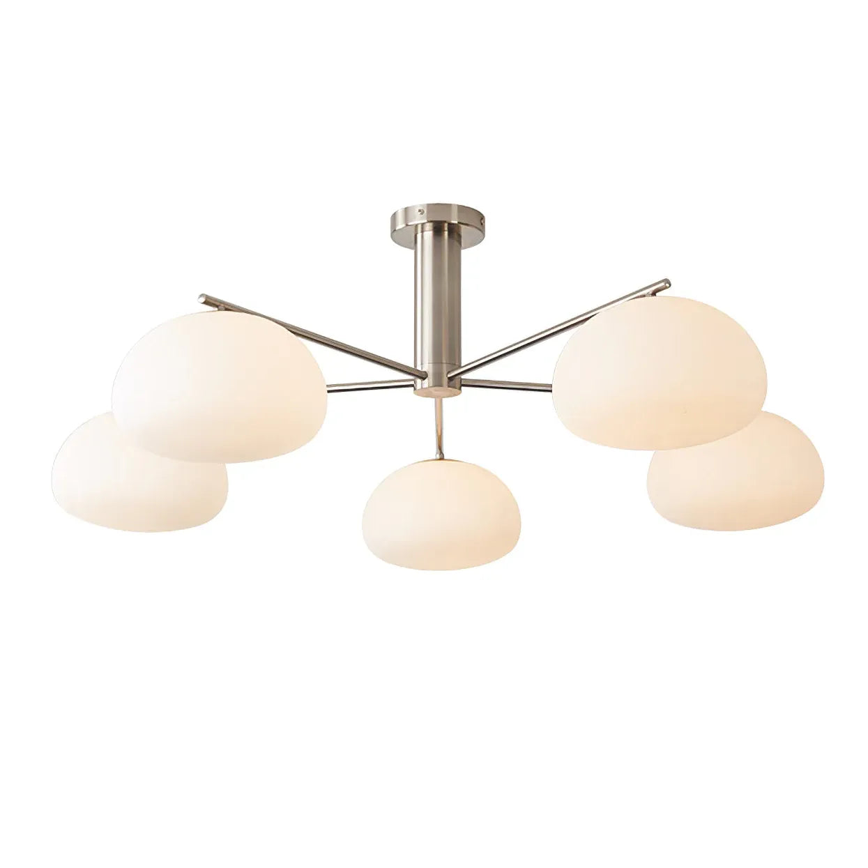 Frosted Glass Shade Modern White Chandelier