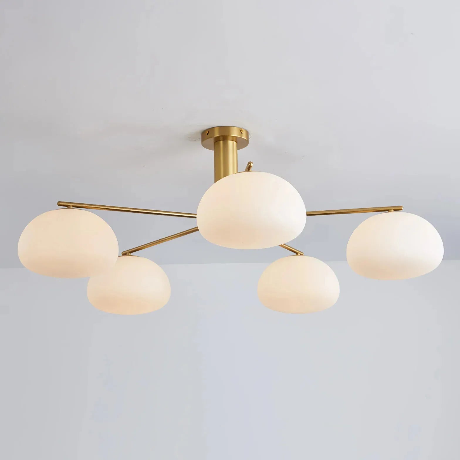 Frosted Glass Shade Modern White Chandelier