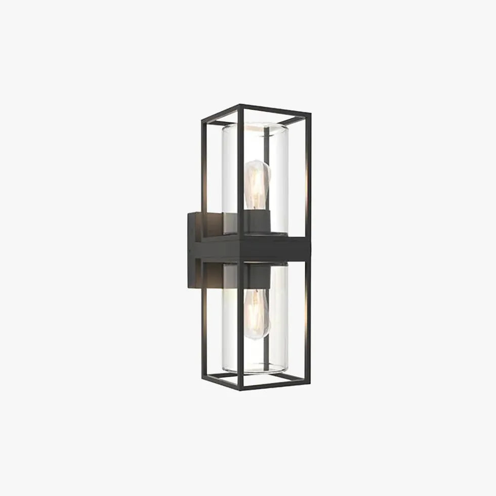 Black Rectangular Frame Outdoor Wall Light