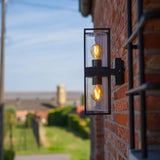 Black Rectangular Frame Outdoor Wall Light