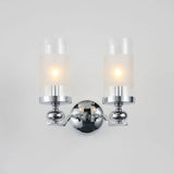 Cylindrical Shade Silver Modern Glass Chandelier