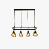 Grid Light Bulb Black Dining Room Chandelier