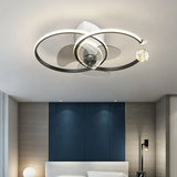 Double Ring LED Bedroom Ceiling Fan Light