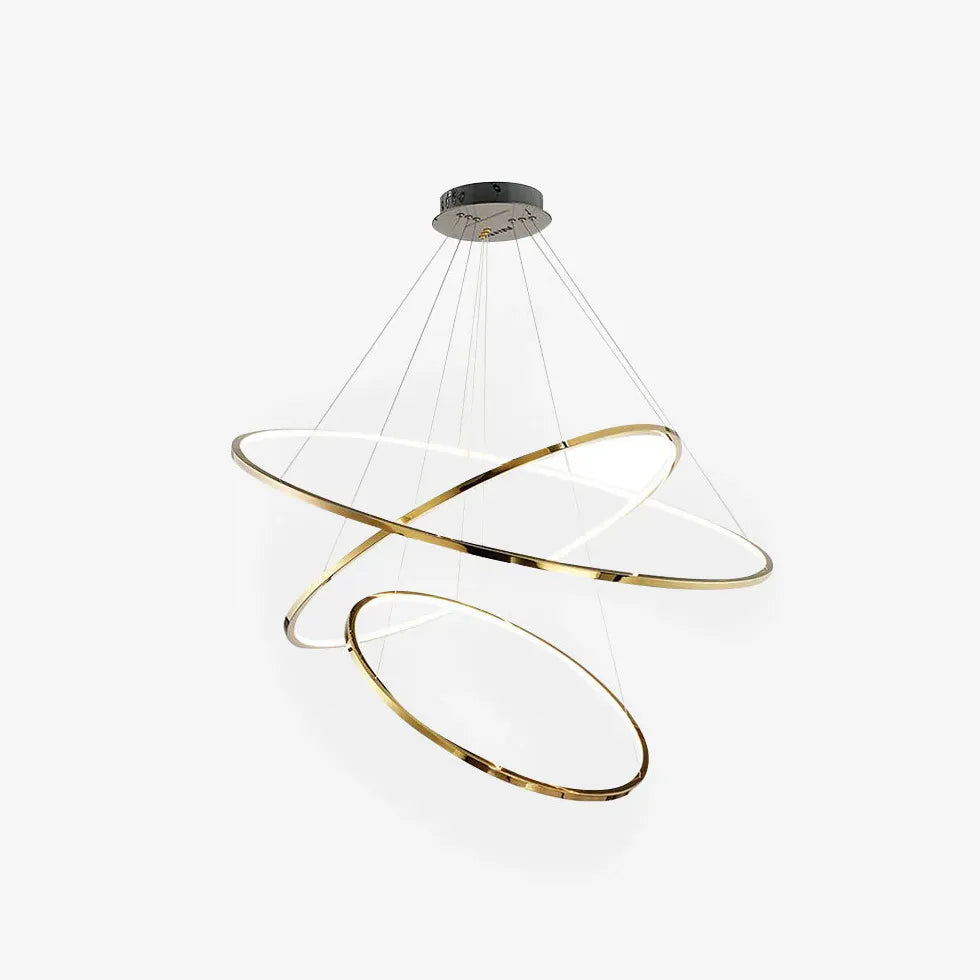 Multi-Light Circular Luxury Gold LED Pendant Light