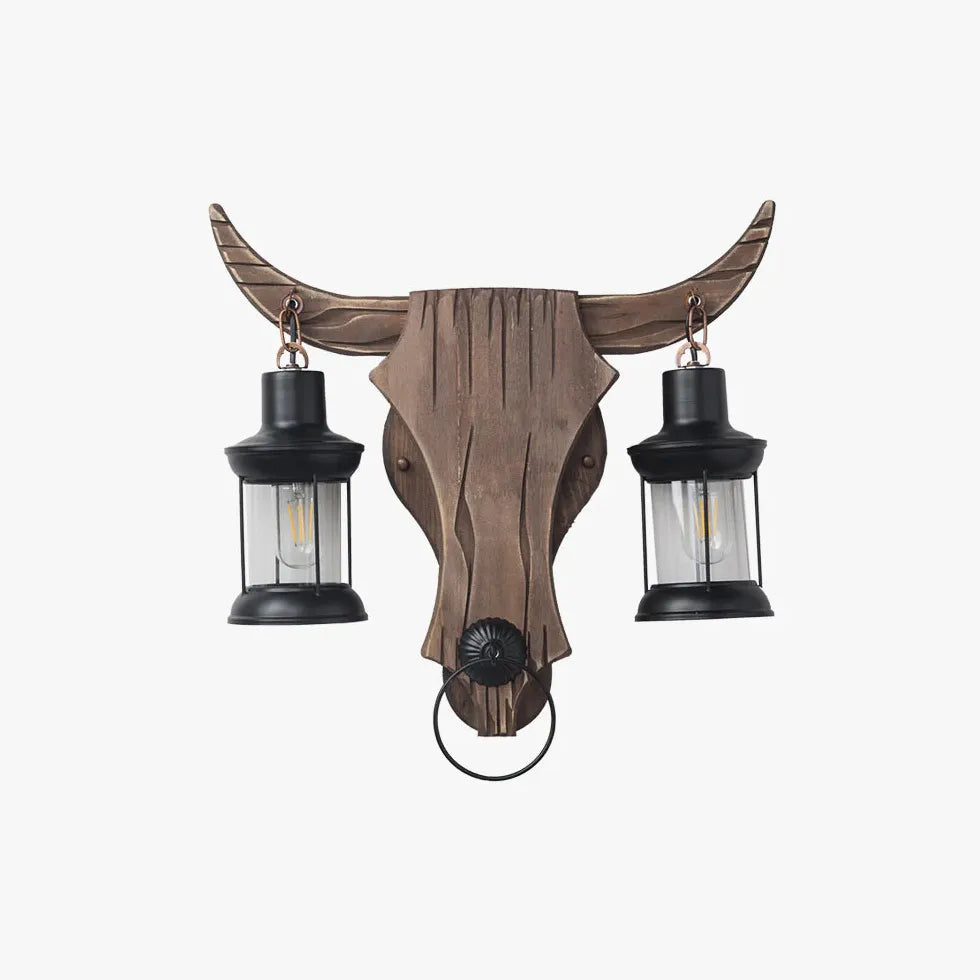 Bull Head Shaped Double Vintage Wall Lights