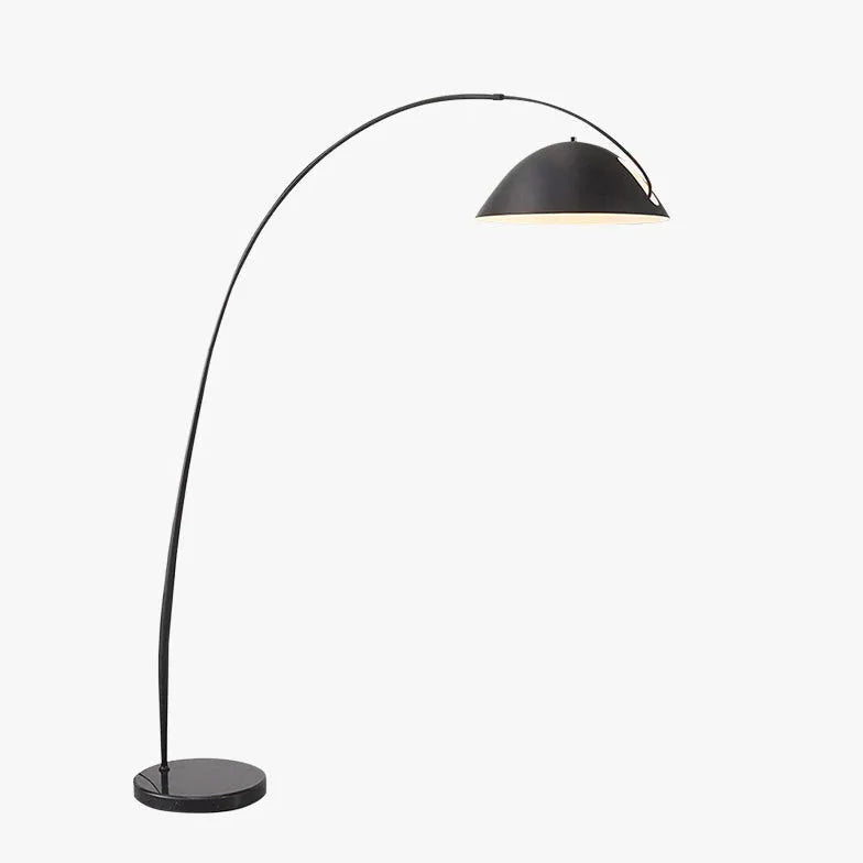 Arched Floor Lamp with Black Hanging Shade