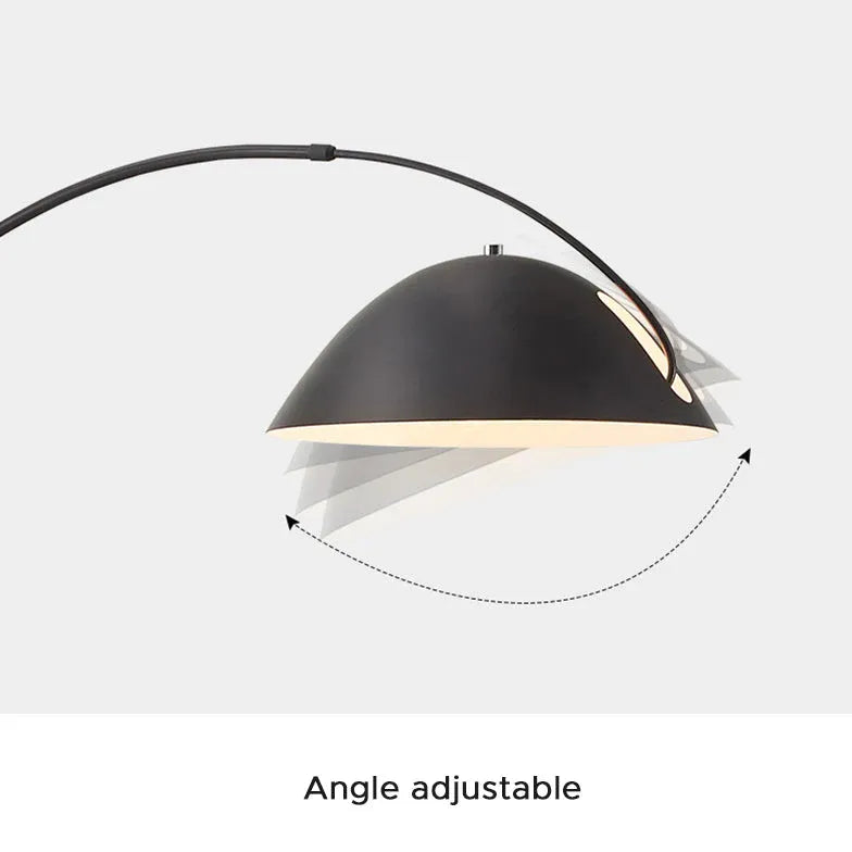 Arched Floor Lamp with Black Hanging Shade