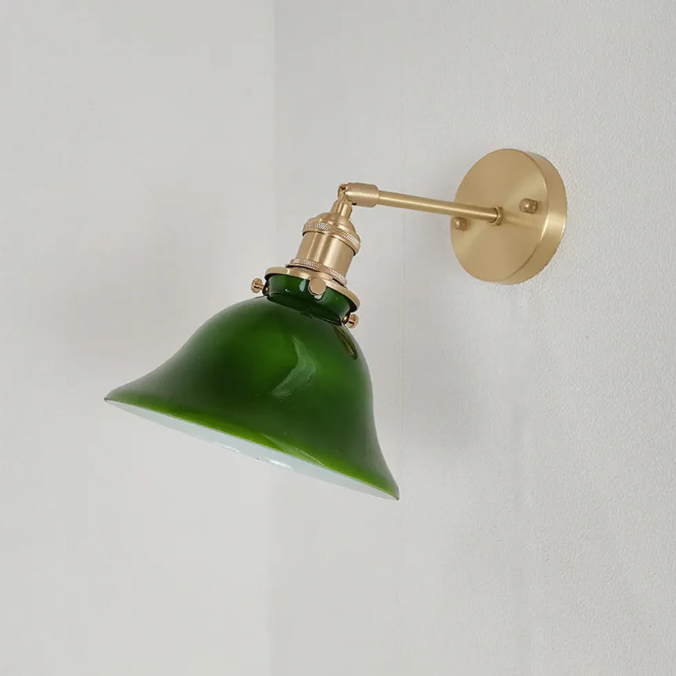 green glass wall light reading