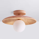 Natural Wood Modern Wooden Flush Ceiling Lights