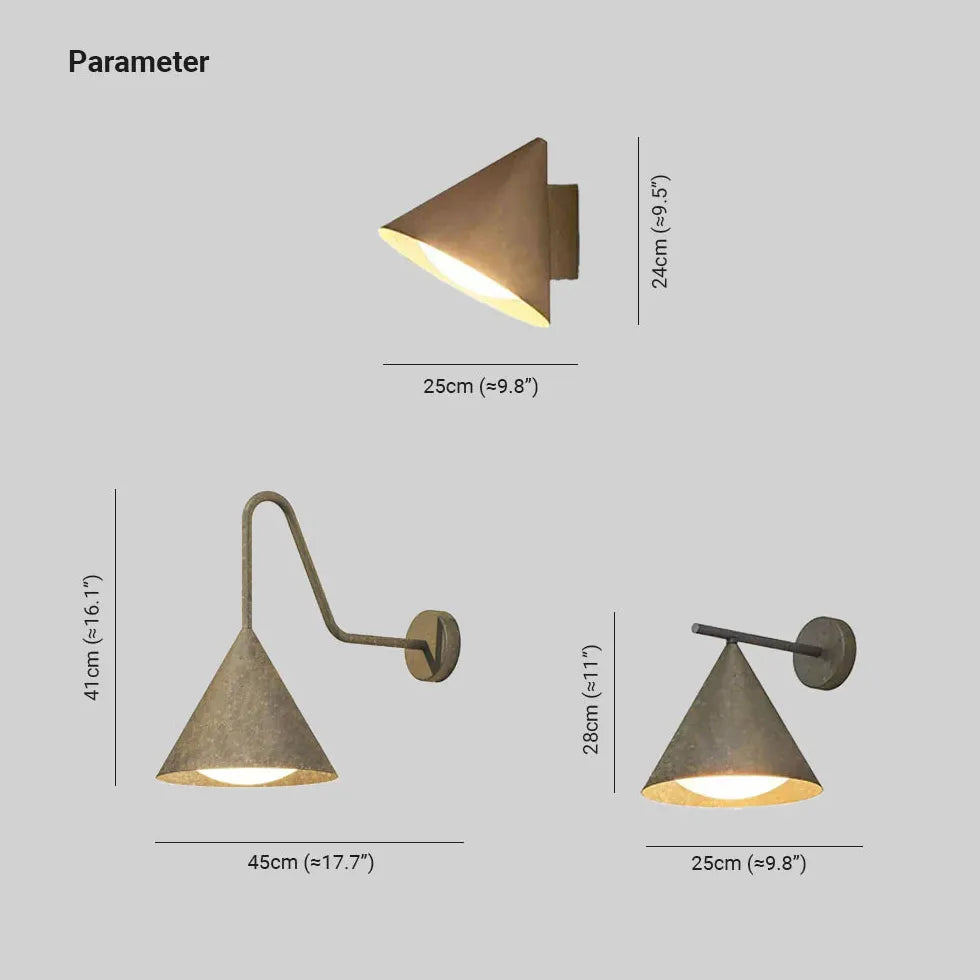 Cone Wall Light Outdoor Gold