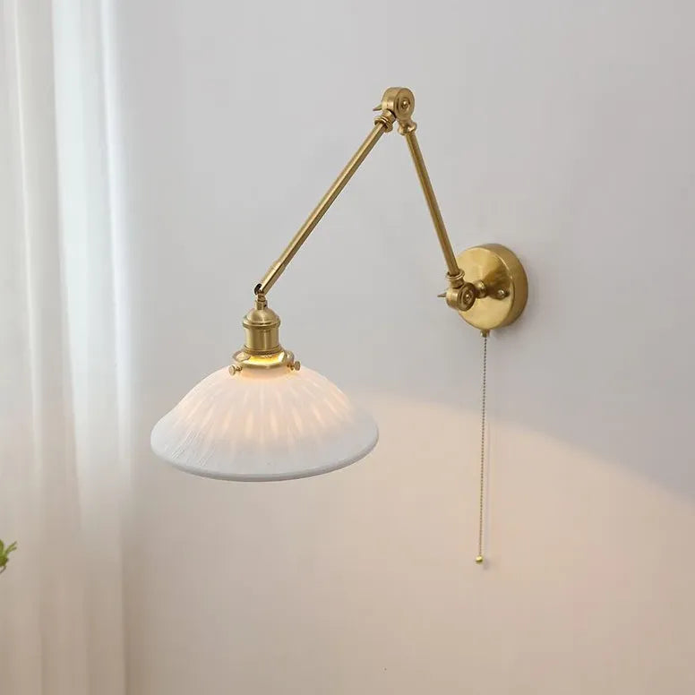 Porcelain Wall Light Brass Vintage