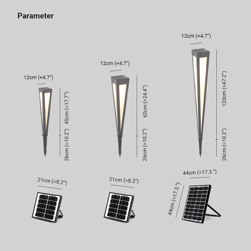 Triangular Solar Modern Pathway Outdoor Lights