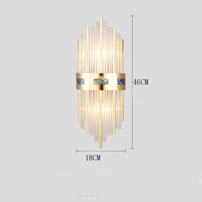 Luxury Crystal Pipe Gold Wall Lights