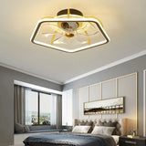 Pentagon Gold LED Bedroom Fan Light