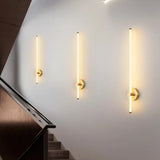 Vertical Lines Led Brass Wall Lights