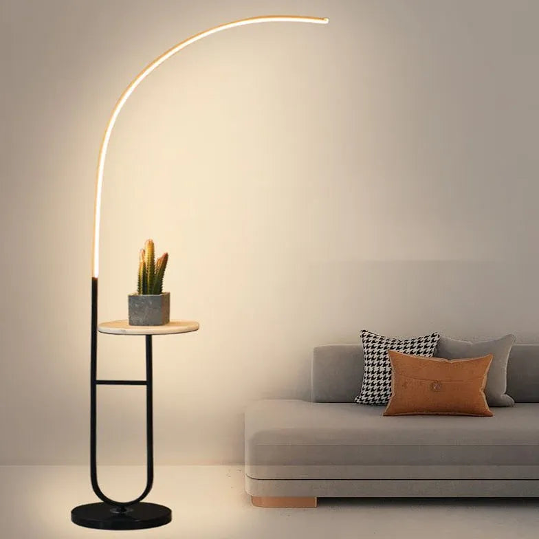 Curved Linear Lamp with Table Floor Lamp