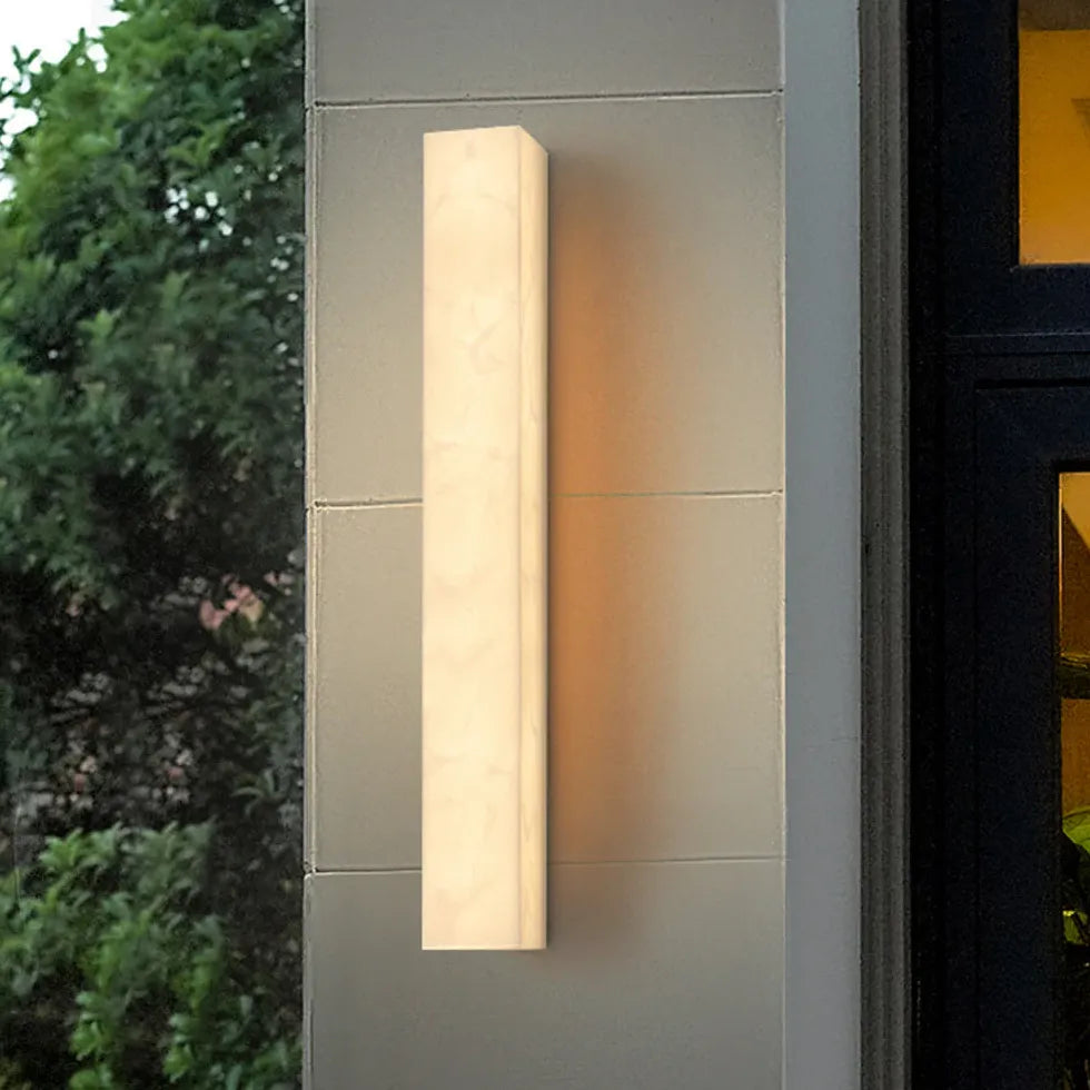 White Resin Edge LED Outdoor Wall Lights