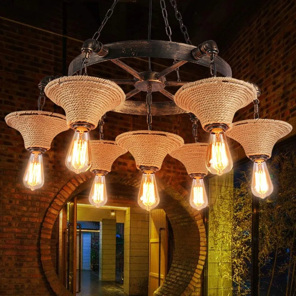 Inverted Cone Rope Industrial Chandelier