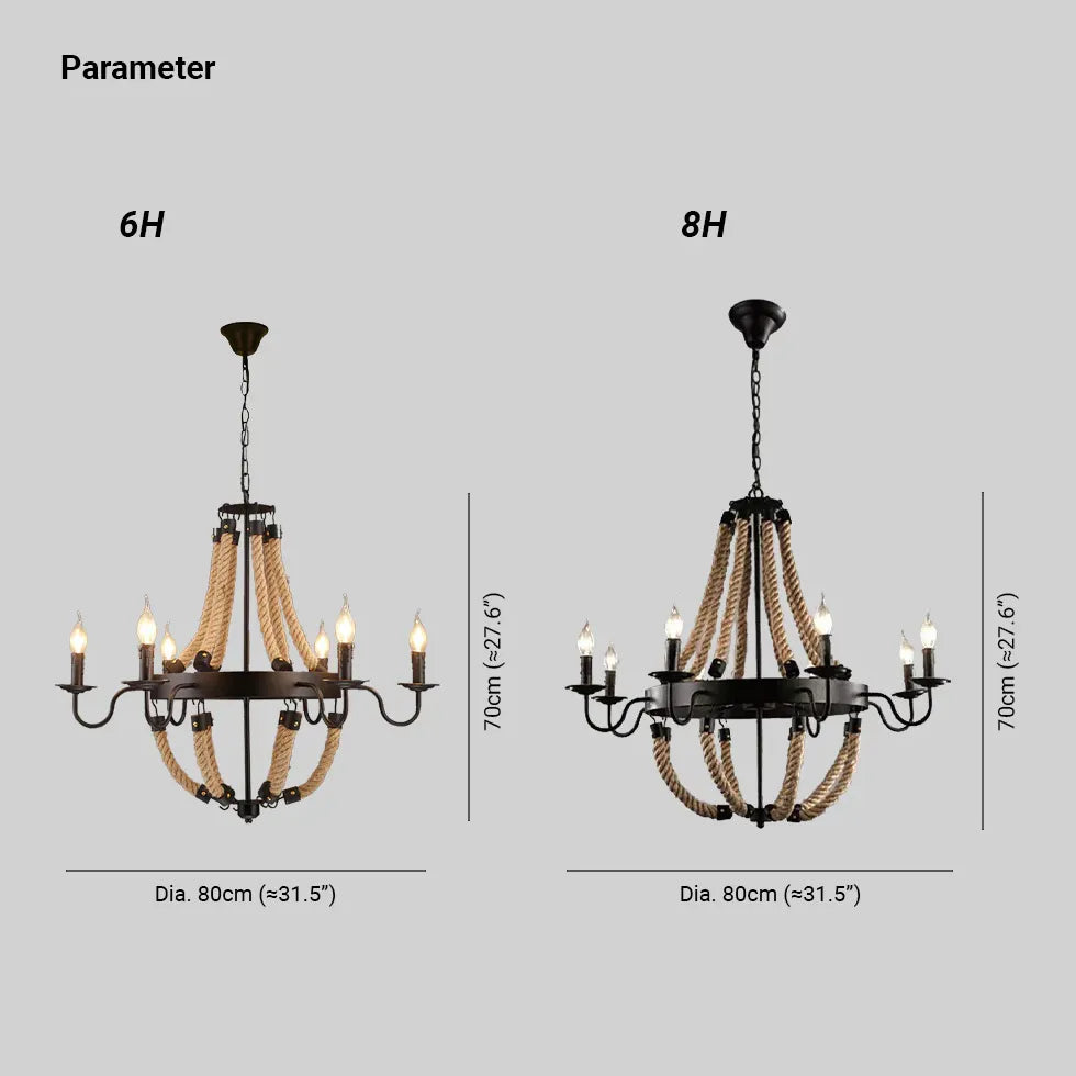 Candelabra Rope and Chain Chandelier