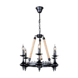 Crown Candle Black Vintage Chandelier