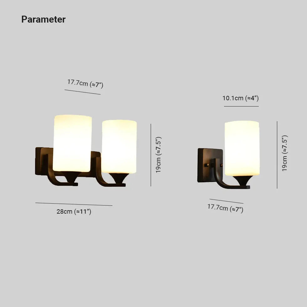 Cylinder Frosted Glass Modern Wall Lights