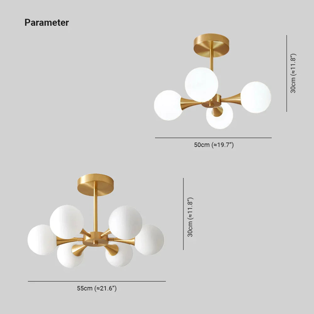 Spherical Gold Metal for Dining Room Chandelier