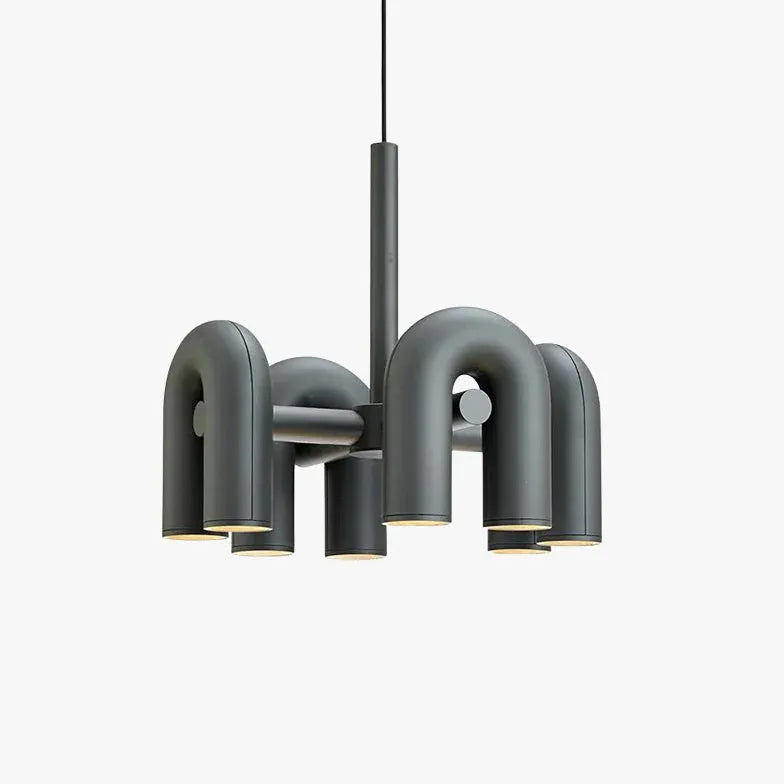 Multiple U-Shaped Black Tube Design Pendant Light