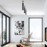 Black Round Rod Ceiling Light for Living Room