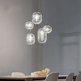 Clear Ribbed Glass Industrial Pendant Light