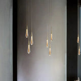 Water Droplet Linearity Gold Kitchen Pendant Light