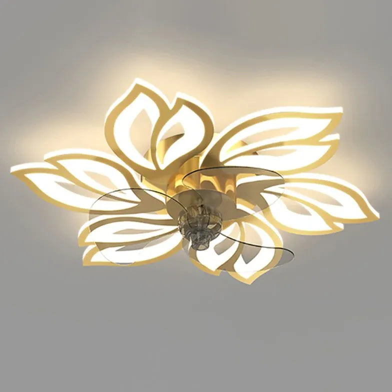 Luxury Flower-Shaped LED Modern Ceiling Fan Light