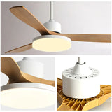 Faux Wood White Bedroom Fan Light