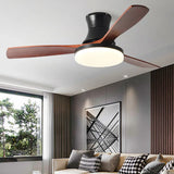 3-Blade Wood Bedroom Fan Light