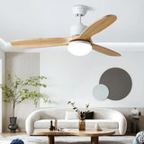 Wooden Tri-blade Walnut Color Ceiling Fan Light