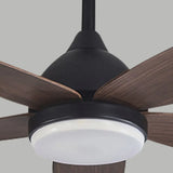 Wooden Black Living Room LED Fan Light