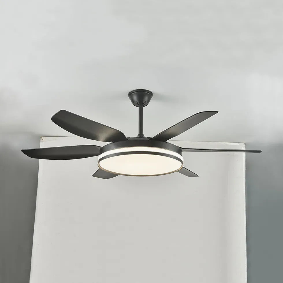 Six-Blade Modern Minimalist LED Fan Light