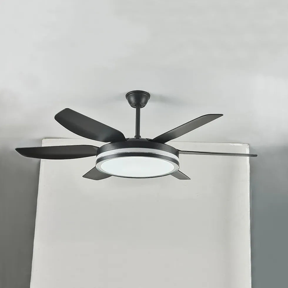 Black Metal Modern Minimalist Fan Light