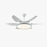 White Metal LED Modern Fan Light